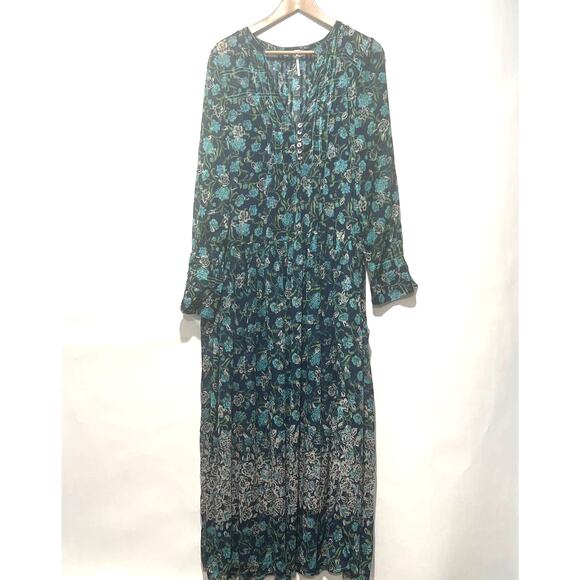 Free people Womens See it through Maxi dress Long sleeve Multicolor size M - Picture 2 of 11